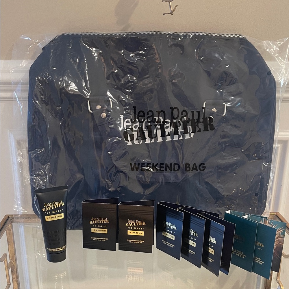 Jean Paul Gaultier Navy Weekend Bag And Body Set